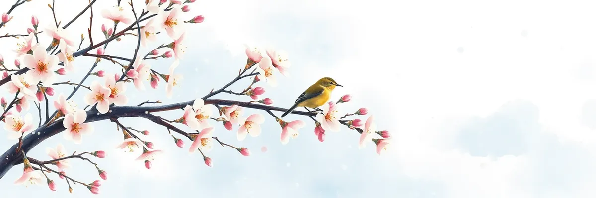 2月の季節の絵(梅とうぐいす)