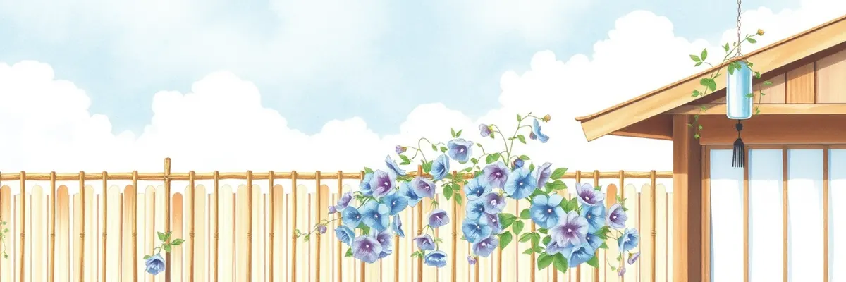 7月の季節の絵(朝顔と風鈴)