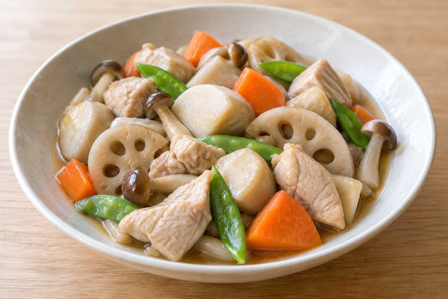 鶏肉と根菜の吉野煮の生成した参考画像