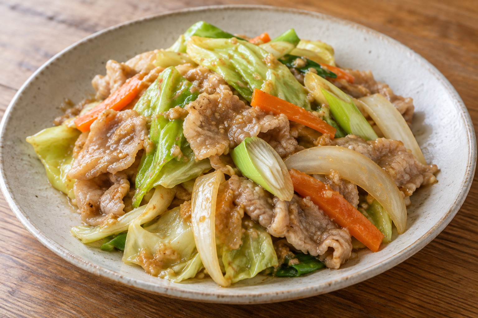 豚肉とキャベツのごまだれ炒めの生成した参考画像