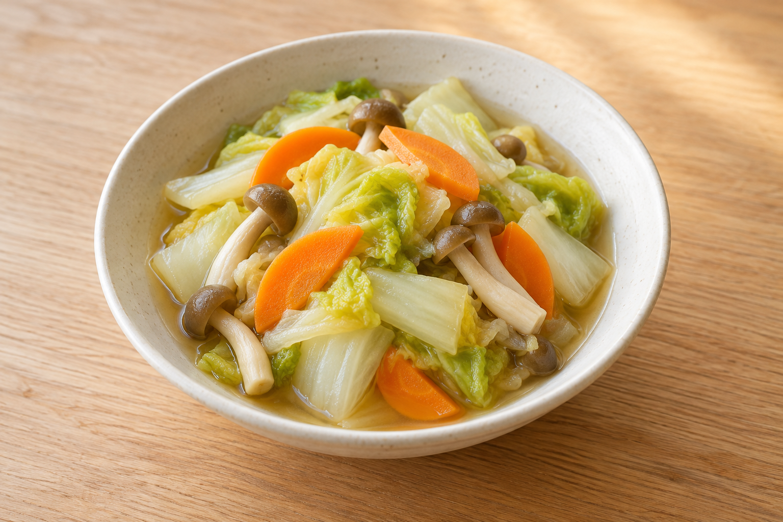 白菜としめじのコンソメ煮の生成した参考画像
