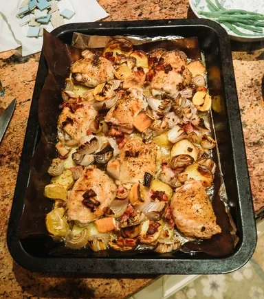 レモンとオレガノの鶏肉トレー焼きの参考写真