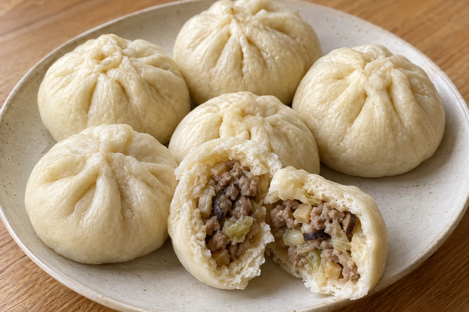 野菜入り肉まんの生成した参考画像