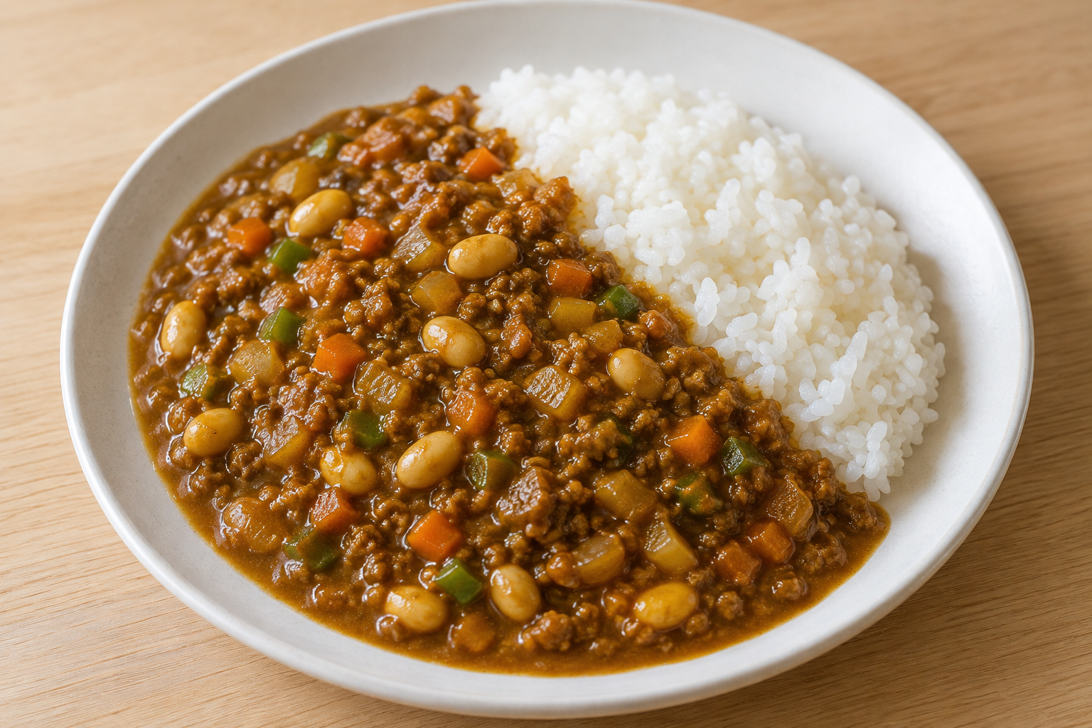 大豆入りキーマカレーの生成した参考画像